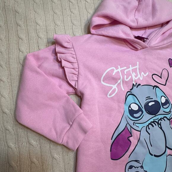 Stitch Hoodie Flutter Sleeve Detail sz 7-8 - Picture 3 of 6